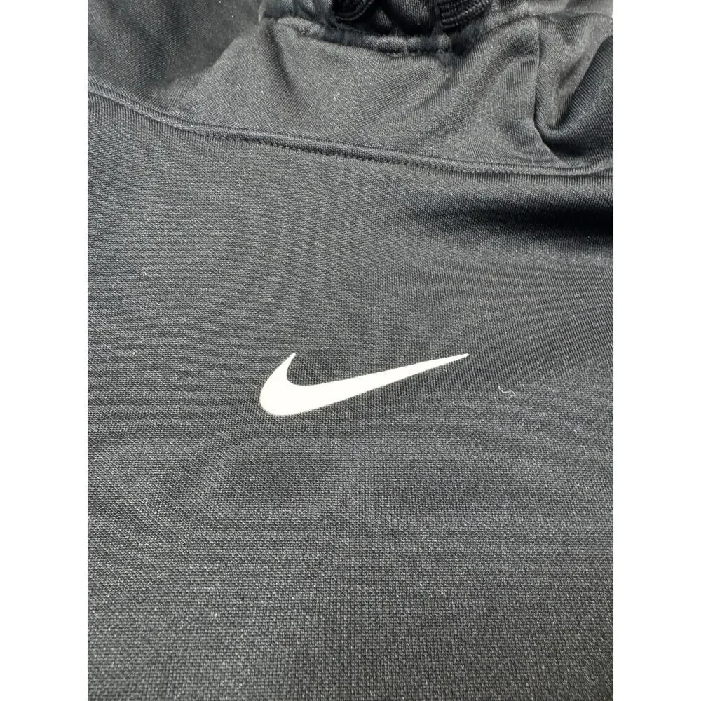 Nike Vintage Black Hoodie Rare Center Swoosh Logo Sleeve Print Size M Men’s